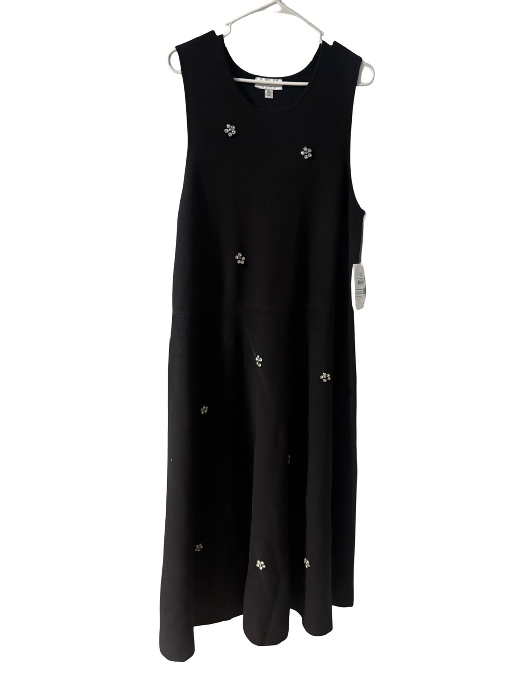 Black Sleeveless 90’s Minimalist Rhinestones Grunge Coquette Plus Size 20 - Picture 3 of 7
